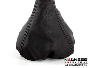 FIAT 500 Gear Shift Boot - Black Leather w/ Black Stitching